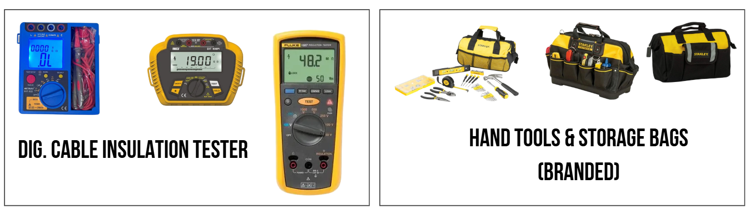 Our Products - Digital Cable Insulation Tester and Hand Tools & Storage Bags